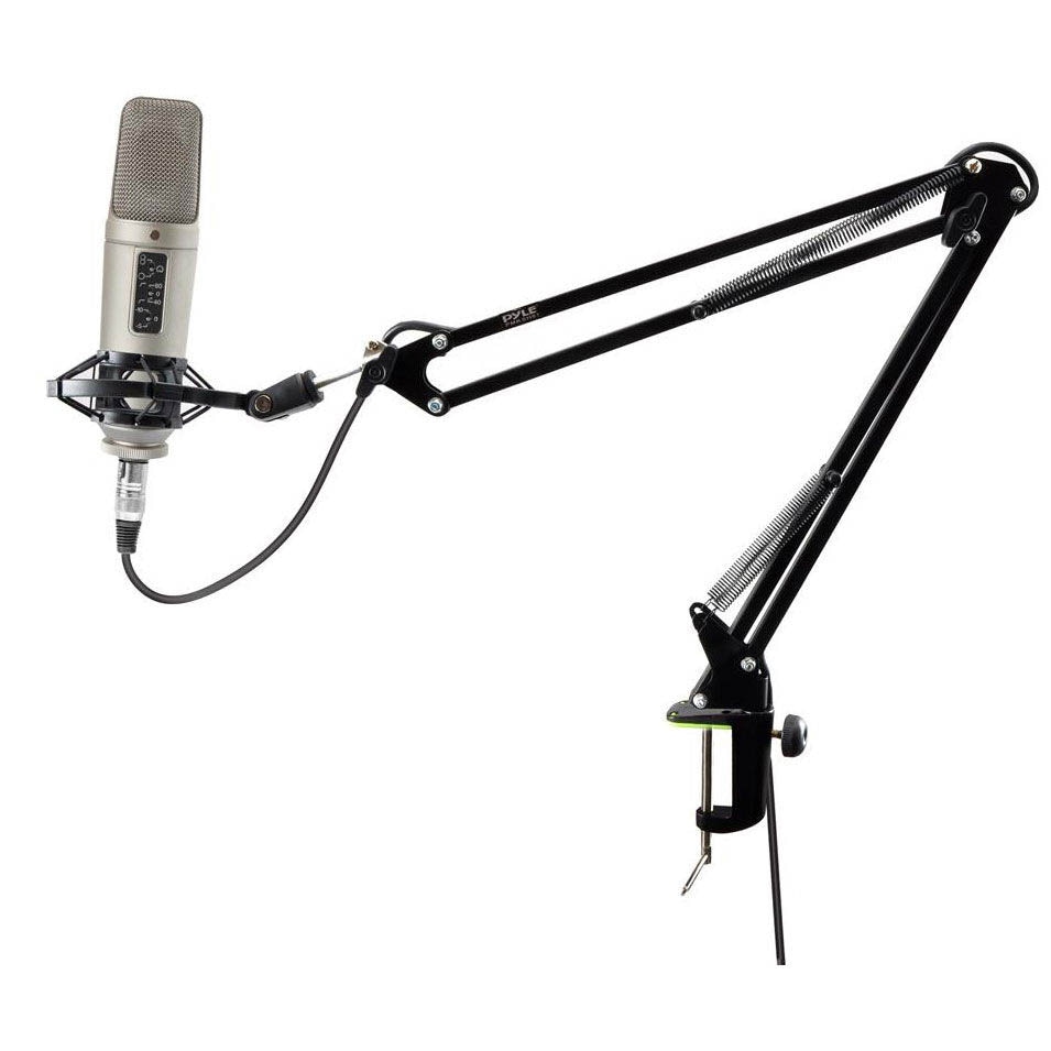 Photos - Microphone Stand Pyle PMKSH01 Studio Suspension Boom Scissor Arm Table Clamp Mount Mic Holder with Shock Mount Clip 